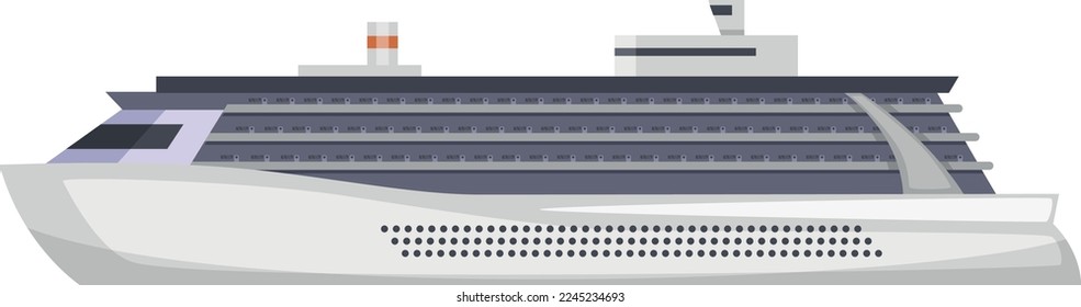 Passenger ship cartoon icon. Cruiser side view