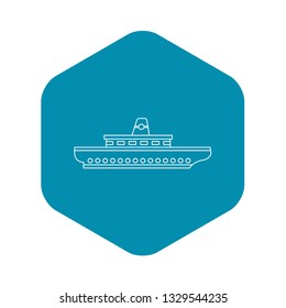 Passenger ship icon. Outline illustration of passenger ship vector icon for web