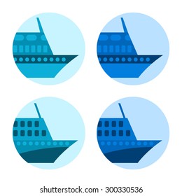 Passenger ship illustration. Vector icon.