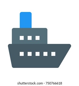 passenger ship on isolated background