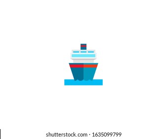 Passenger ship vector flat icon. Isolated cruise ship emoji illustration 