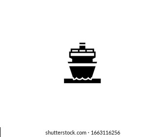 Passenger ship vector flat icon. Isolated cruise ship emoji illustration 