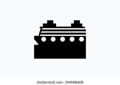 Passenger ship vector flat icon. Isolated cruise ship emoji illustration