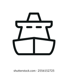 Passenger ships isolated icon, civilian ship vector symbol with editable stroke
