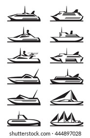 Passenger ships and yachts - vector illustration