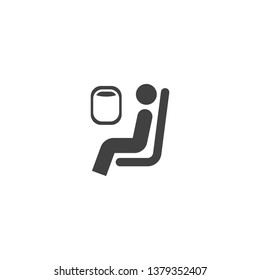 Passenger sit in an airplane symbol 