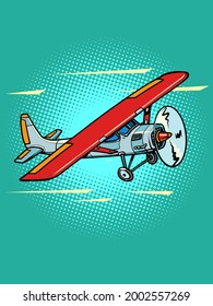 passenger small propeller plane, retro recreational aviation