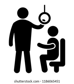 A passenger is standing in a bus  by holding a hole like string depicting bus handle 
