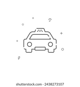 Passenger taxi simple vector line icon. Symbol, pictogram, sign isolated on white background. Editable stroke. Adjust line weight.
