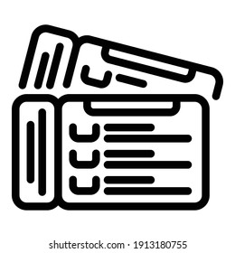 Passenger tickets plane icon. Outline passenger tickets plane vector icon for web design isolated on white background