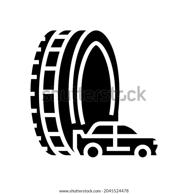 passenger tires glyph icon\
vector. passenger tires sign. isolated contour symbol black\
illustration