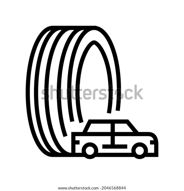 passenger tires line icon\
vector. passenger tires sign. isolated contour symbol black\
illustration