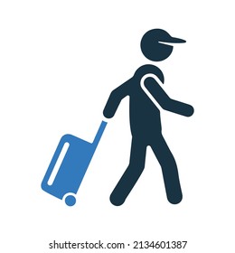 Passenger, tourist icon. Simple editable vector design isolated on a white background.