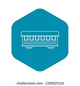 Passenger train car icon. Outline illustration of passenger train car vector icon for web design