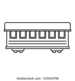 Passenger train car icon. Outline illustration of passenger train car vector icon for web design