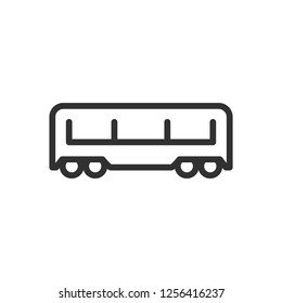 passenger train car. linear icon. Line with editable stroke