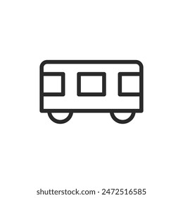Passenger train car, linear style icon. a train car for passengers. Editable stroke width.