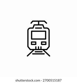 Vector de la señal del icono delantero del tren de pasajeros