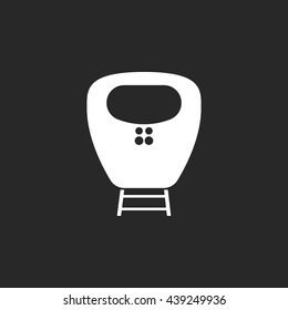 Passenger train front sign simple icon on background