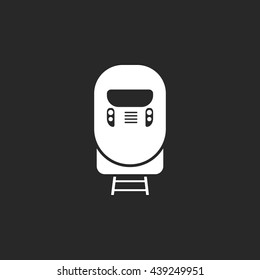 Passenger train front sign simple icon on background