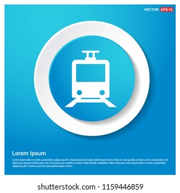 Passenger train icon Abstract Blue Web Sticker Button - Free vector icon