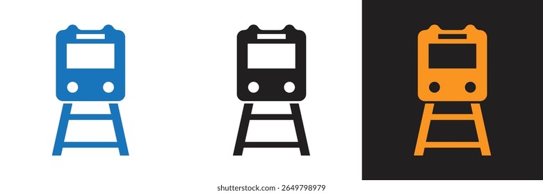 Passenger train icon design from front with white background. Passenger train icon illustration