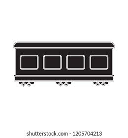  passenger train icon flat black