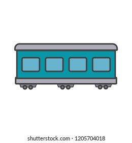  passenger train icon flat color
