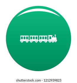 Passenger train icon. Simple illustration of passenger train vector icon for any design green