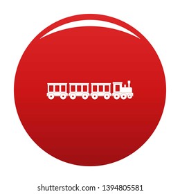 Passenger train icon. Simple illustration of passenger train vector icon for any design red