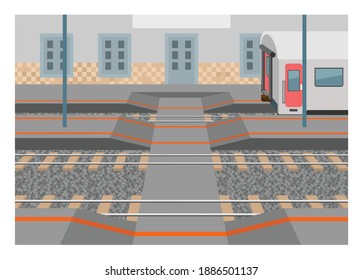 Plataforma de la estación ferroviaria de salida del tren de pasajeros