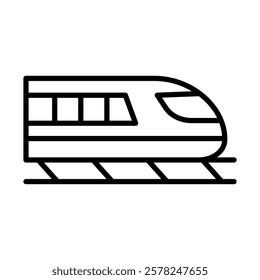 Passenger Train Vector Line Icon Design