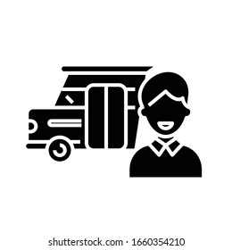 Passenger transport black icon, concept illustration, vector flat symbol, glyph sign.