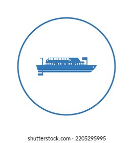 Passenger Transport Boat Launch Icon | Circle Version Icon |