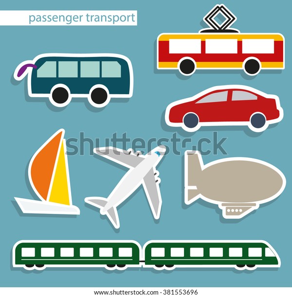 \
Passenger transport. flat\
icons