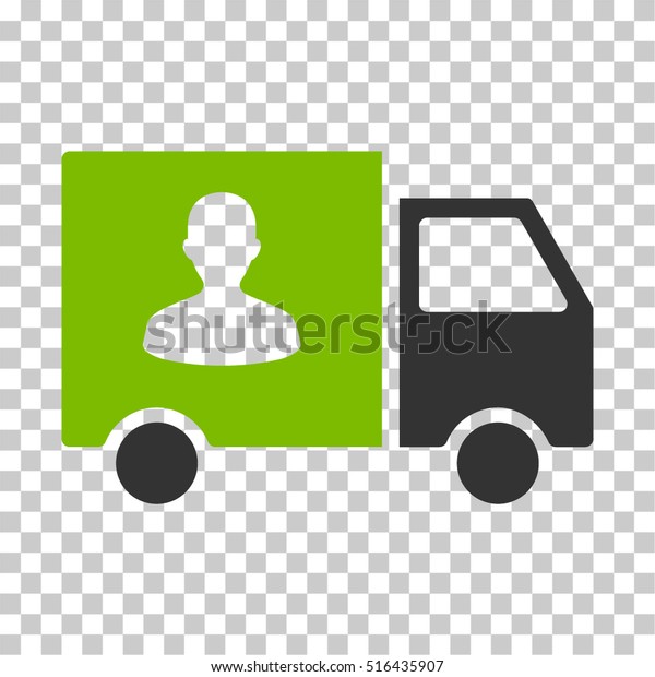 Passenger Transport Van EPS vector\
pictograph. Illustration style is flat iconic bicolor eco green and\
gray symbol on chess transparent\
background.