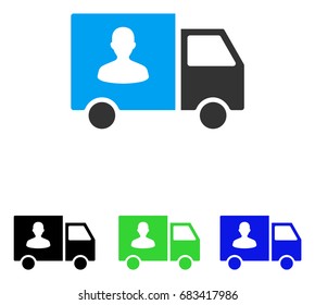 Passenger Transport Van vector pictograph. Illustration style is a flat iconic colored symbol with different color versions.