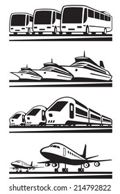 Passenger transportation vehicles - vector illustration