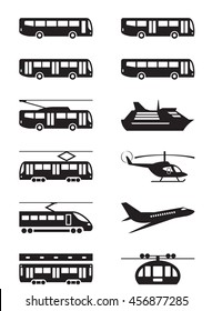 Passenger transportation vehicles - vector illustration