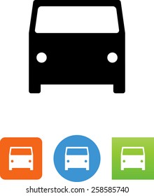 Passenger van front view icon