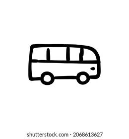 Passenger Van Icon In Vector. Logotype - Doodle