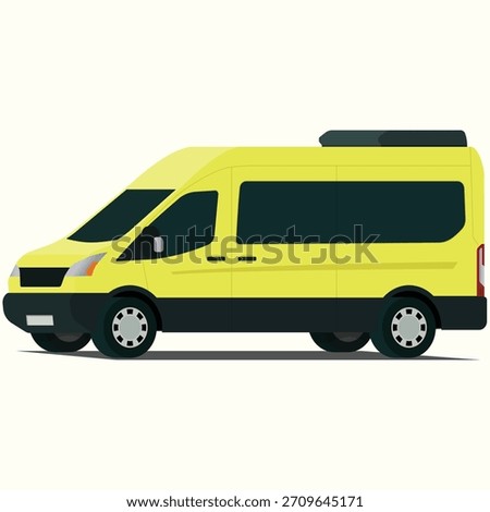 Passenger van shuttle service angled front side view