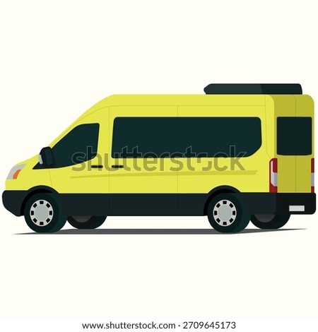 Passenger van shuttle service angled rear side view