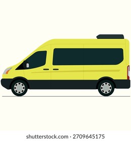 Passenger van shuttle service flat side view