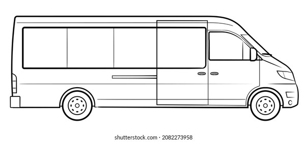 Passenger van vector stock illustration.