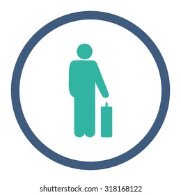 Passenger vector icon. This rounded flat symbol is drawn with cobalt and cyan colors on a white background.