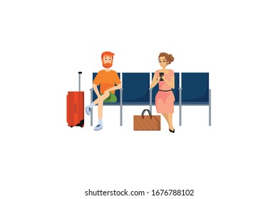 Ilustración del aeropuerto de objeto vector del pasajero