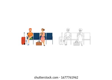 Vektorillustration für Passagiere - Objekt Flughafen Illustration Paket