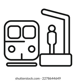 Passenger waiting icon outline vector. City transport. Station metro