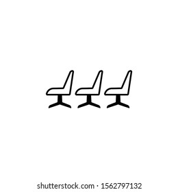 Passenger waiting seats icon in trendy flat style isolated on white background. Symbol for your web site design, logo, app, UI. Vector illustration, EPS